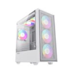 GameMax Storm Micro Tower Tempered Glass Side Panel Case without Fans - White - Image 2