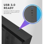 DarkFlash TH285M ATX Mid Tower Front Side & Left Side Tempered Glass Panel Case With 6 Fan RGB With RGB Controller - Black - Image 2