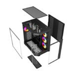 Twisted Minds Vanguard Mid Tower PC Case, Two-Panel Tempered Glass Front & Side, 4 Pre-Installed ARGB Fans  Black - Image 2