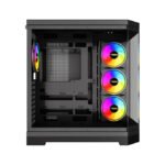 Twisted Minds Vanguard Mid Tower PC Case, Two-Panel Tempered Glass Front & Side, 4 Pre-Installed ARGB Fans  Black - Image 3