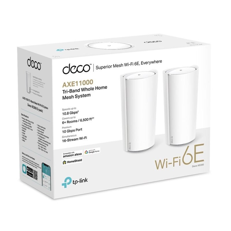 TP-Link Deco XE200 AXE11000 Whole Home Mesh Wi-Fi 6E System (Pack of 2) - Image 2