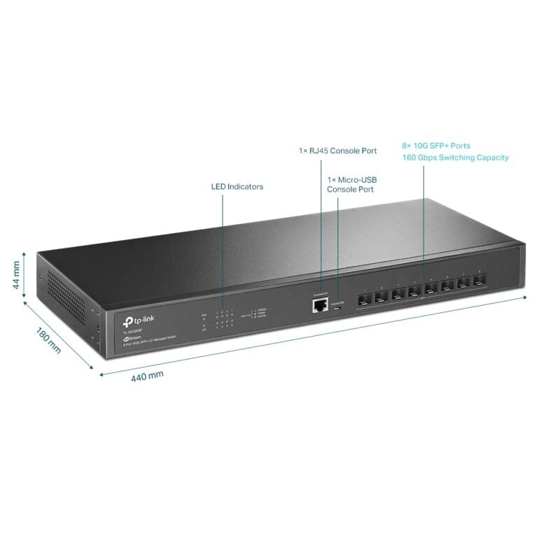 TP-Link TL-SX3008F JetStream 8-Port 10GE SFP+ L2+ Managed Switch - Image 3