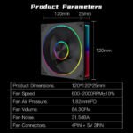 Jungle Leopard Transwarp 120X25mm 5V 3Pin ARGB Case Single Fan - Black - Image 2