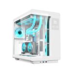 Acer U600 ATX Mid Tower Two Panel Front & Left Side Tempered Glass Case With Built in LED Display 7 ARGB Fans - White