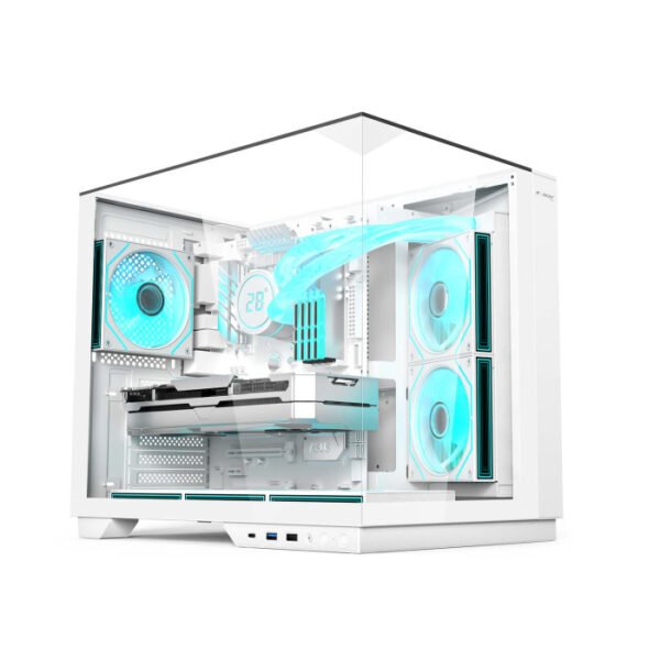 Acer V330 ATX Mid Tower Three Panel Front Top & Left Side Tempered Glass Case With 6 ARGB Fans - White