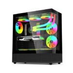 Acer V930B Mid Tower Two Panel Front & Left Side Tempered Glass Case with 6 RGB Fans - Black