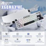 ATTACK SHARK X68MAX HE 60% Wired 8KHz, 0.005mm Rapid Trigger Aluminum Keyboard Magnetic Switch - Star White - Image 3