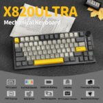 ATTACK SHARK X820 Ultra Wireless Tri-Mode (2.4G + Type-C + Bluetooth)Gasket Mechanical Keyboard - Star Black + Shark Switch - Image 3