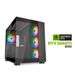 Gaming PC AMD Ryzen 7 7800X3D CPU, B650 MotherBoard, 32GB DDR5 RAM, 1TB NVMe SSD, GeForce RTX 5060 Ti 16GB VGA, 750 WATT GOLD PSU, L240 Liquid Cooler, Cougar FV150 RGB Mid Tower Case With 4x RGB Fans, Windows 11 Pro License