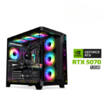 Gaming PC AMD RYZEN 7 7800X3D, MSI Pro B840-P WiFi DDR5 PCIe 4.0 MB, 32GB DDR5 (6000) RAM, 2TB NVMe (6000) SSD, RTX 5070 12GB VGA, 850 WATT GOLD PSU, AZZA L360 Liquid Cooler, GameOn Pulse Series Mid Tower Case With 7x RGB Fans, Windows 11 Pro License