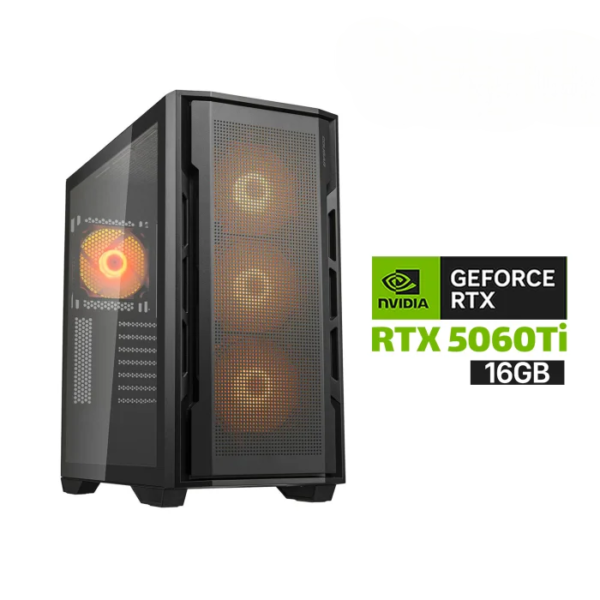 Gaming PC i5-14600K Processor, GIGABYTE B760 D5 Wi-Fi Motherboard, 32GB DDR5 RAM, 1TB NVME SSD, RTX 5060 Ti 16GB VGA, 750 WATT GOLD PSU, L240 Liquid Cooler, Cougar UniFace RGB Mid Tower Case, 4x Pre-Installed RGB Fans, Windows 11 Pro (License)