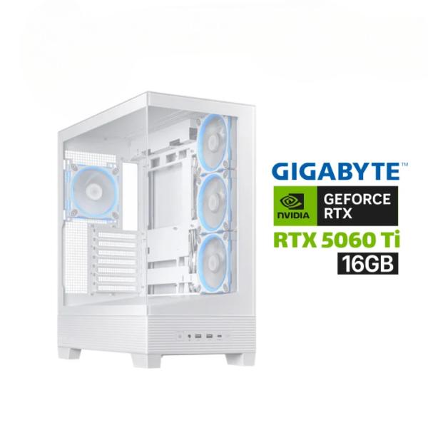 Gaming PC i7-14700F Processor, MSI Prime B760M-A WiFi D5 Motherboard, 32GB DDR5 RAM, 1TB NVMe SSD, Gigabyte RTX 5060 Ti AERO OC 16GB VGA, 750 WATT GOLD PSU, Asus A31 Plus Mid Tower 4x RGB Fans, ZALMAN L240 Liquid Cooler White, Windows 11 Pro License