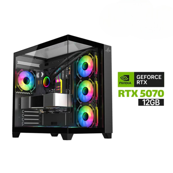 Gaming PC i7-14700K Processor, ASUS TUF B760 Wi-Fi Motherboard, 32GB DDR5 RAM, 2TB NVMe SSD GEN-4, RTX 5070 12GB VGA, 850 WATT GOLD PSU, L360 Liquid Cooler, Sharx Profin GX700 Mid Tower Case, 7x Pre-Installed ARGB Fans, Windows 11 Pro (License)