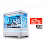 Gaming PC AMD Ryzen 5-9600X, MSI PRO B650M-P DDR5 Motherboard, 32GB DDR5 RAM, 1TB NVMe SSD, Sapphire PURE Radeon RX 9060 XT 16GB White GPU, 750W PSU, L240 Liquid Cooler White, Asus Prime AP202 Mid Tower White Case, Windows 11 Pro