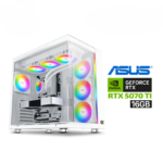Gaming PC – Intel Core i7-14700K, ASUS ROG STRIX B760-A WIFI Motherboard, 32GB DDR5 RAM, 2TB NVMe Gen4 SSD, ASUS TUF RTX 5070 Ti 16GB, 1000W Gold PSU, Xigmatek Alpha Connect Pro 360 Liquid Cooler, Aqua Ulta Air Case, 7x ARGB Fans, Win 11 Pro