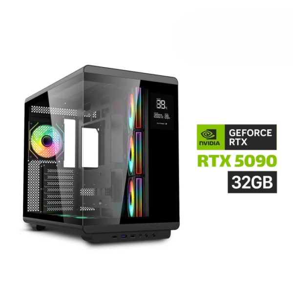 Gaming PC Ryzen 7-9800X3D, ASUS ROG Strix X870-F WiFi 7, 64GB DDR5 RAM, 2TB Gen4 NVMe SSD, RTX 5090 32GB, 1200W Gold PSU, ASUS TUF L360 Cooler, Acer U600 Case 7x ARGB Fans, Win 11 Pro (License)
