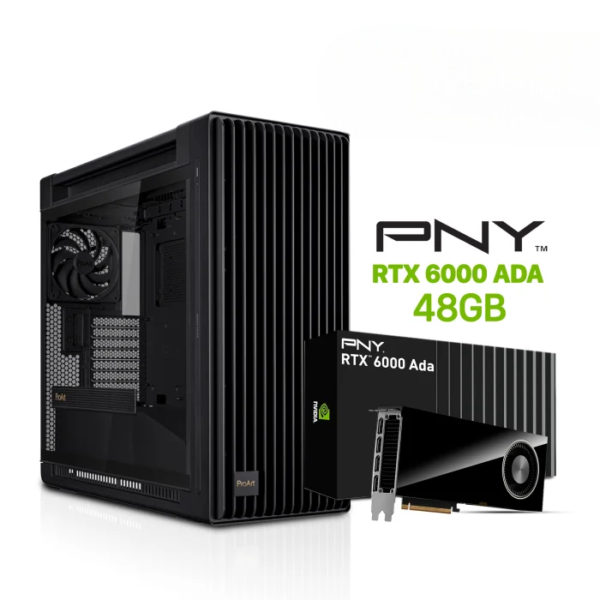 Professional PC AMD Ryzen 9-9950X3D, Asus ProArt X870E-Creator WiFi 7, 128GB DDR5 RAM, 4TB NVMe Gen-5 SSD, PNY RTX 6000 ADA 48GB GPU, ASUS TUF 1200W Gold PSU, ProArt LC 360 Cooler, ProArt PA602 Case, Windows 11 Pro